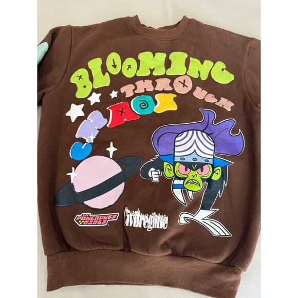 Civil Regime Tops - Civil Regime Powerpuff Girls Brown Mojo Jojo Hoodie Unisex Size Medium